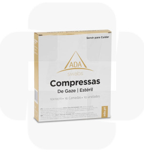 Compressa de gaze estéril (10x10cm 16 camadas) 20x20cm cx 10 farmácia
