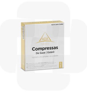 Compressa de gaze estéril (7,5x7,5cm 16 camadas) 15x15cm cx10 farmácia