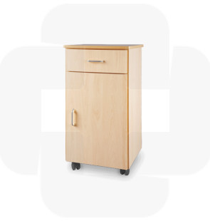 Mesa de cabeceira com 1 porta 1 gaveta com rodas - Faia