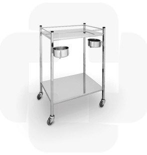 Mesa de pensos com 2 tinas (inox)
