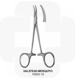 Pinça hemostática Halstead-mosquito 12cm s/dente curva