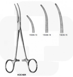 Pinça hemostática Kocher 14cm curva