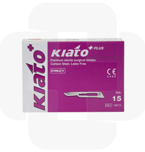 Lâmina bisturi estéril Kiato nº15 cx de 100un