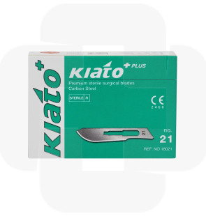 Lâmina bisturi estéril Kiato nº 21 cx de 100un