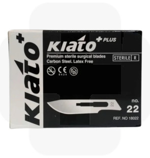 Lâmina bisturi estéril Kiato nº 22 cx de 100un