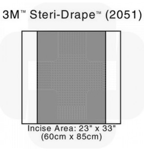 Campo incisão 3M Steri-Drape II adesivo 60x85cm cx10