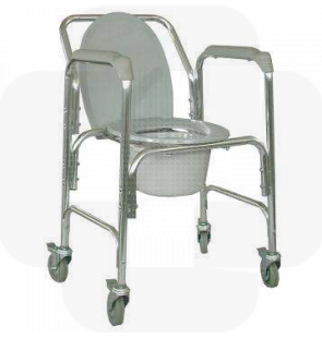 CADEIRA SANITÁRIA ALUMINIO C/RODAS