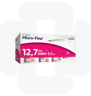 Seringa BD Micro-fine insulina 0,33mL c/agulha 29G 12,7mm escala 50 - cx100