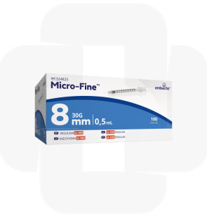 Seringa BD Micro-fine insulina 0,5mL c/agulha 30G 8mm escala 50 - cx100