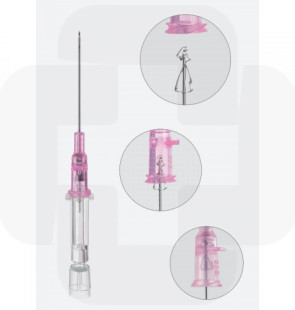 Catéter intravenoso 20G 1,1x32mm Introcan Safety rosa (anti picada)