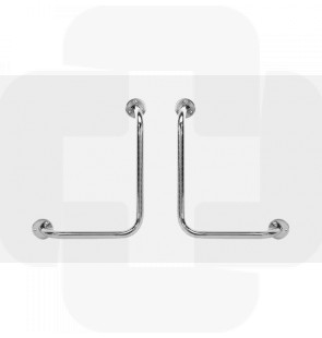 Apoio para banheira/chuveiro (esquerdo) 2 pontos de fixação aço inoxidável polido Ø 35mm-610x460mm