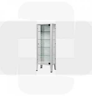 Armário de medicamentos c/1 porta vidro estrutura em aço c/acabamento epoxy 360x520x1450mm