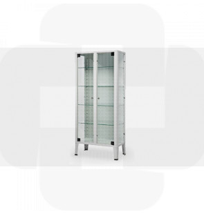 Armário de medicamentos, c/2 portas vidro,estrutura em aço c/acabamento epoxy 380x750x1690mm