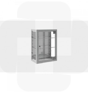 Armário de parede c/porta em vidro, estrutura em aço c/acabamento epoxy 250x450x600mm