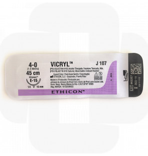 Fio de sutura Vicryl absorvível 10/0 ag.espatulada 6,50 mm violeta 10 cm cx12