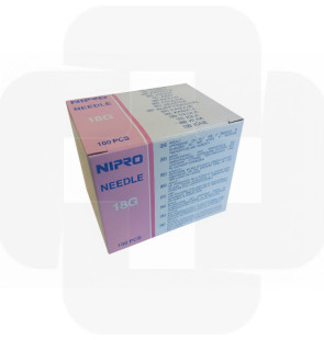 Agulha Nipro 18G 1,2x38mm 1½" transferência rosa cx 100