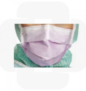 Máscara cirúrgica de uso médico c/ fitas extra proteção Tipo IIR cx 50 (lavanda )