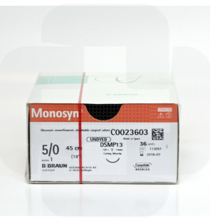 Fio de sutura Monosyn incolor 4/0 70cm DS16 cx36
