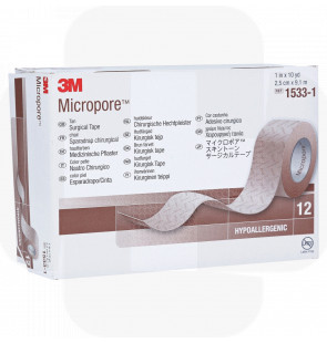 Adesivo 3M Micropore bege 2,5 cm x 9,14 m cx 24