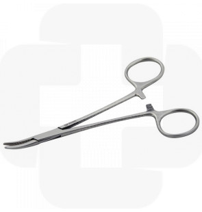 Pinça hemostática halstead sem dente curva 9 cm