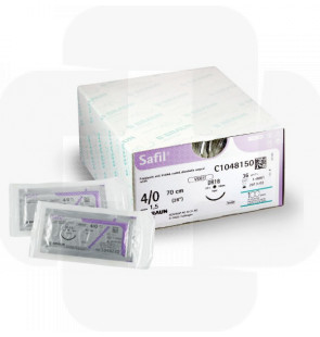 Fio de sutura Safil violeta 4/0 70cm HR22 cx36
