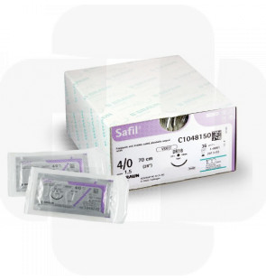 Fio de sutura Safil violeta 0 70cm HR37 cx36