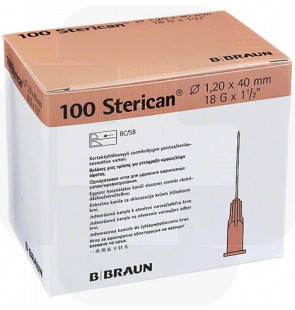 Agulha Sterican G18 1,2 x 40mm Bisel longo cx100