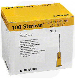 Agulha Sterican G20 x 1 1/2 0,9 x 40mm cx 100 amarelo