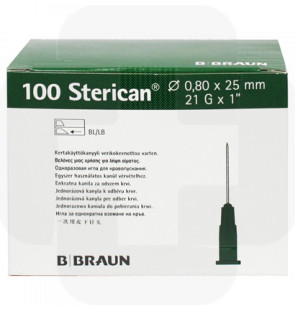 Agulha Sterican G21 x 1 0,8 x 25mm cx100 verde