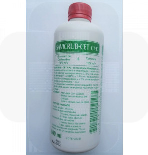 Savicrub-cet C+C: Cetrimida 15% + Clorohexidina 1,5% - 500mL