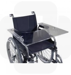 Tabuleiro em acrílico p/cadeira de rodas 41-46cm médio