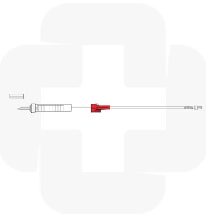 Sistema sangue não ventilado, reto, rotativo luer lock, tampa de purga, 190 cm.