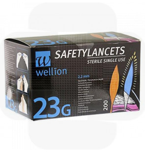 Lancetas de segurança pro Wellion 23g cx 200
