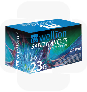 Lancetas de segurança pro Wellion 23g cx 200