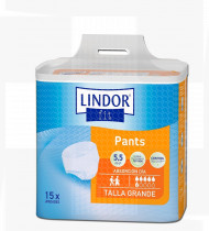 Fralda cueca Lindor Pants abs.normal saco15 (100-150cm) tam G, 6 gotas dia