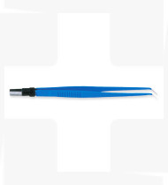 Pinça reta 18cm ponta angulada 1mm