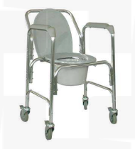 CADEIRA SANITÁRIA ALUMINIO C/RODAS