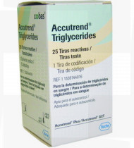 Testes p/Accutrend GTC tiras triglicéridos cx 25