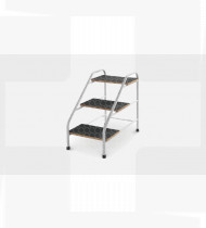 Degrau triplo inox c/ tela anti-derrapante