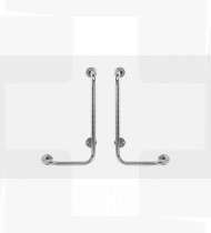 Apoio para banheira/chuveiro (direito) 3 pontos de fixação aço inoxidável polido Ø 35mm-815x410mm