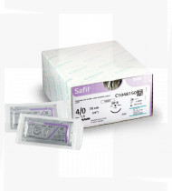 Fio de sutura Safil violeta 4/0 70cm HR22 cx36