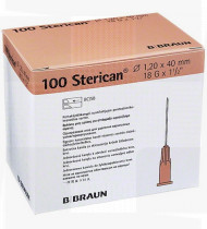 Agulha Sterican G18 1,2 x 40mm Bisel longo cx100