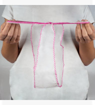 Tanga descartável feminina branco saco 100